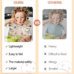 Ramede 3 Pcs Waterproof Baby Bib Washable Toddler Bibs Soft Feeding Bibs with Food Catcher for Baby Boy or Girl Eating Travel Home Supplies, Lovely - Image 7
